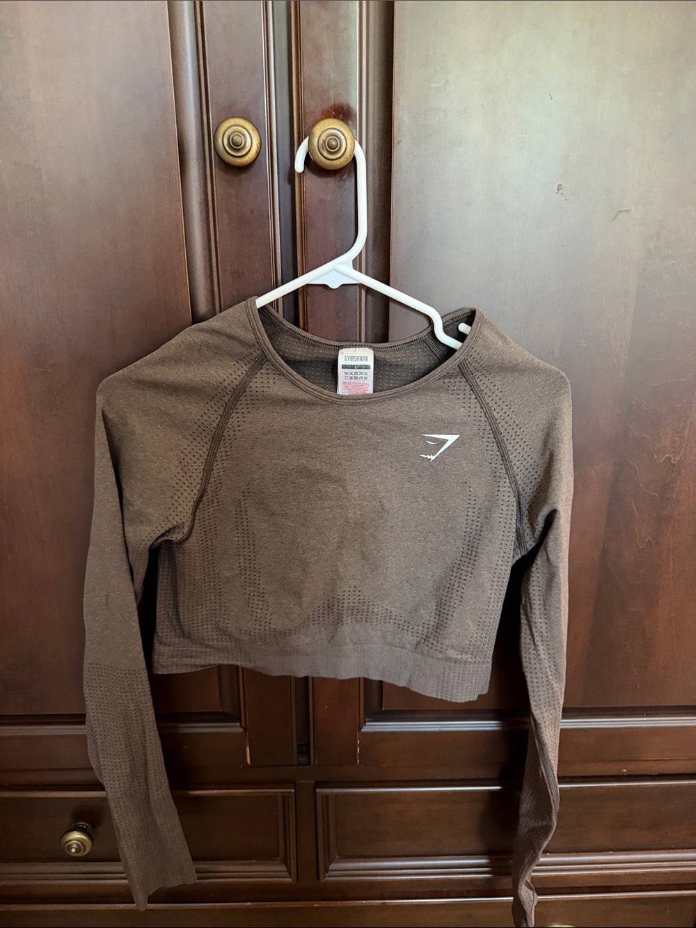 Gymshark Brown Long Sleeve Seamless Crop Top
